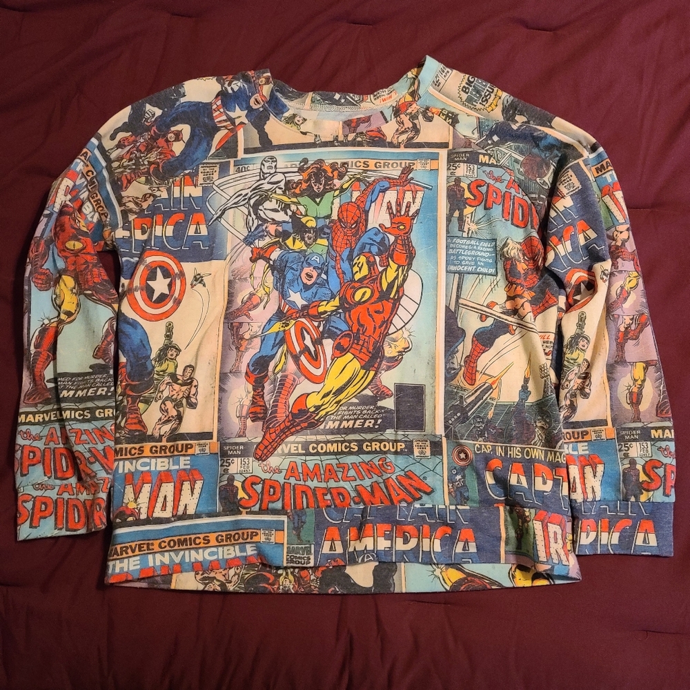 Marvel Vintage comic print sweater Med